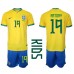 Brazílie Antony #19 Dětské Oblečení Domácí Dres MS 2022 Krátkým Rukávem (+ trenýrky)